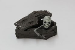 Skeleton in coffin